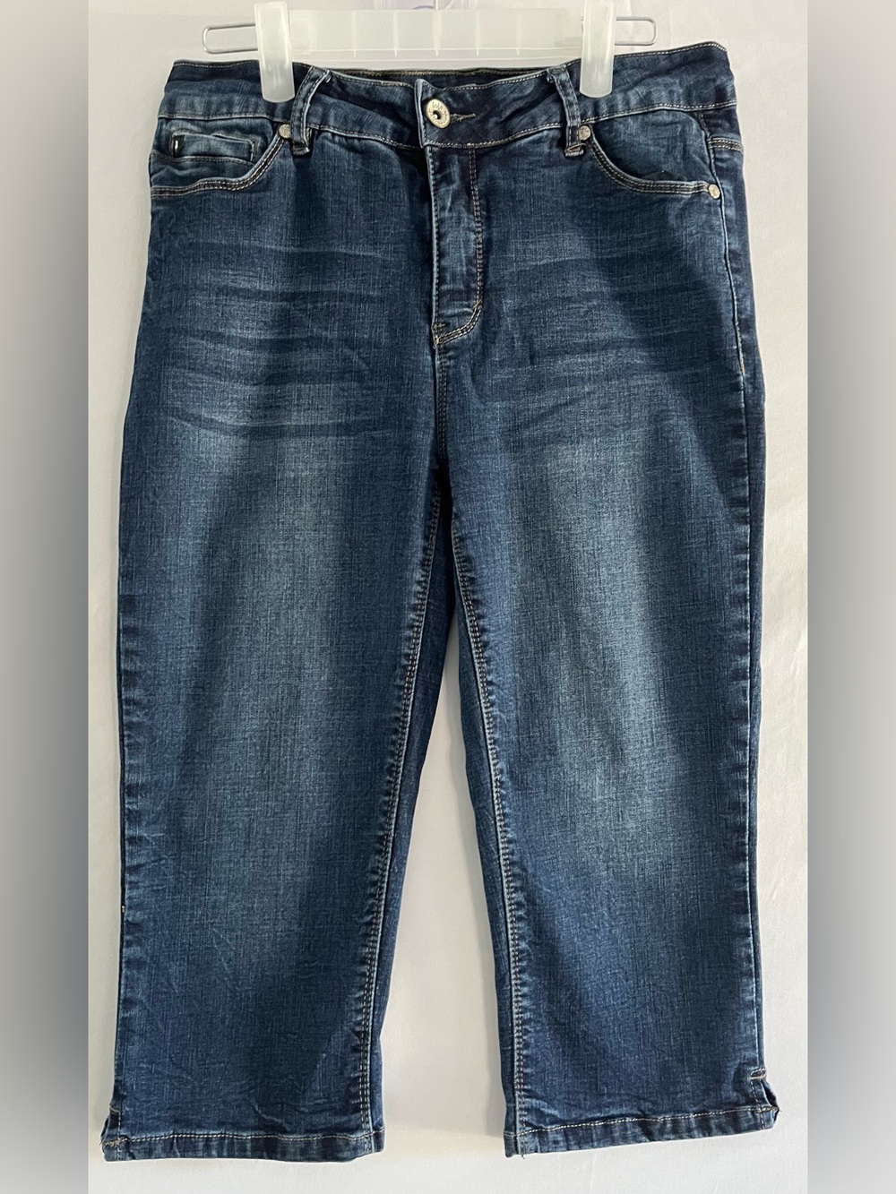 Lois Denim High Rise Cropped Capri Stretch Jeans Blue 31
